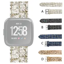 Ремешок для часов для Fitbit Versa Lite 2019 Мода повседневное для женщин Ремешки для наручных часов простой булавки пряжка Bling квадратный блеск кожа