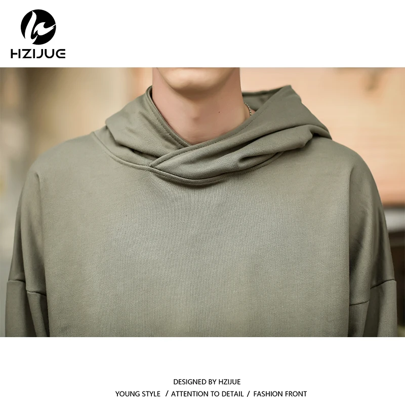 HZIJUE 2019 Justin Bieber Streetwear Classic Hoodie Basic Pure Color Oversize Bagg Men Brand Hip Hop Loose Cotton Hoodies