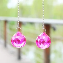 H& D 2 шт. 30 мм Роза Хрустальный шар призма люстра потолочный вентилятор тяга цепи кулон Радуга солнцезащитный для окна Фэншуй Декор