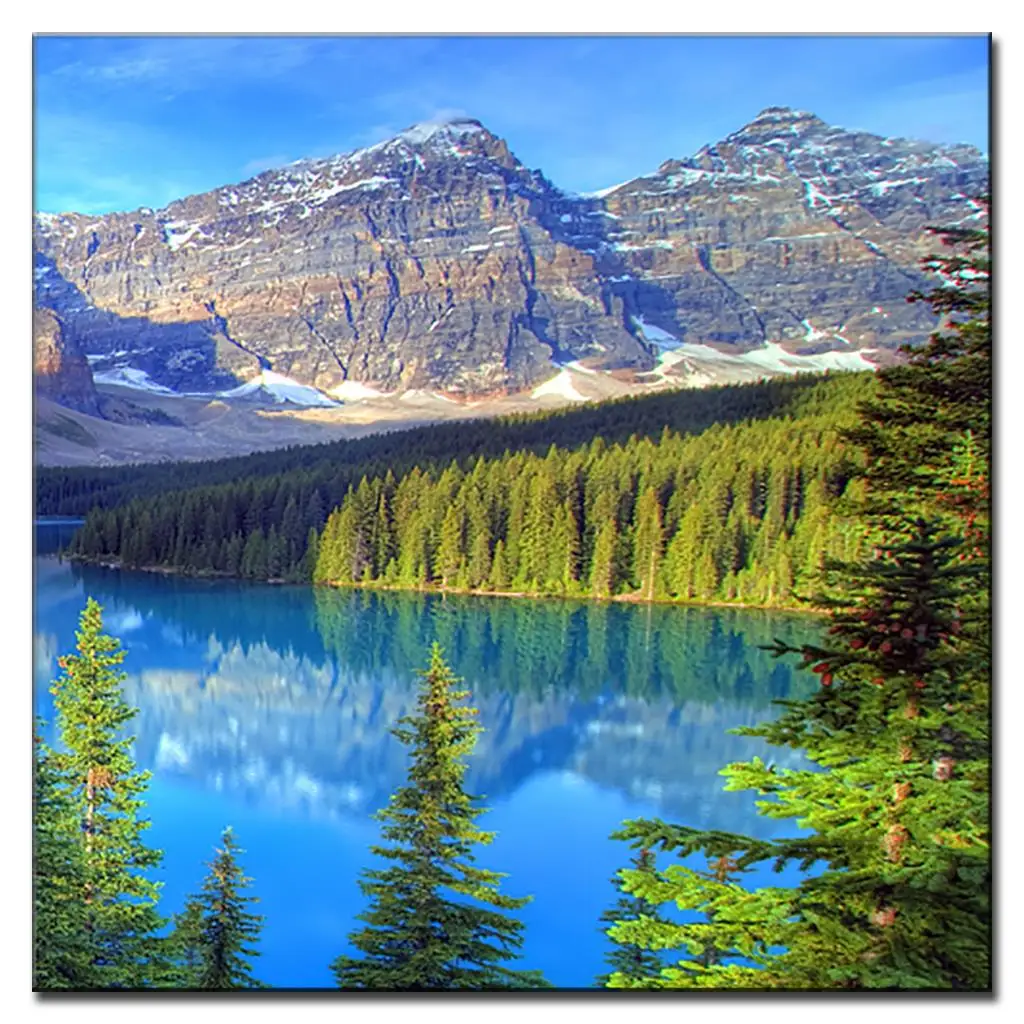 Natural Scenery Oil Painting On Canvas Lake And Mountains ... Natural Scenery Oil Painting On Canvas Lake And Mountains ...