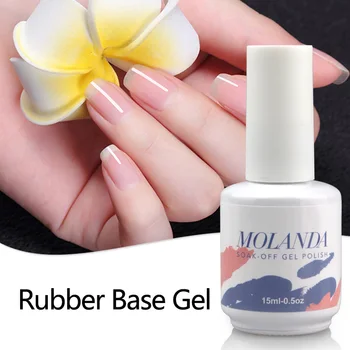 

15ml Molanda Rubbery Base Coat Healthy UV Primer Dense Gel Lacquer Soak Off Long-lasting Thicker Gel Led Lamp For Nail