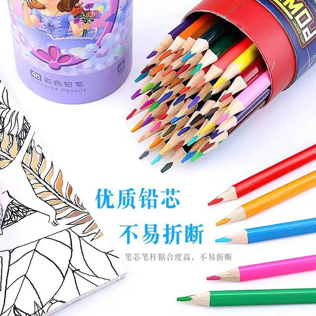 Nette Sophia Spiderman Farbe Bleistift 12 24 36 48 Stucke Barrel Disney Kinder Malerei Lieferungen Interessant Farbe Bleistift Set Colored Pencils Aliexpress