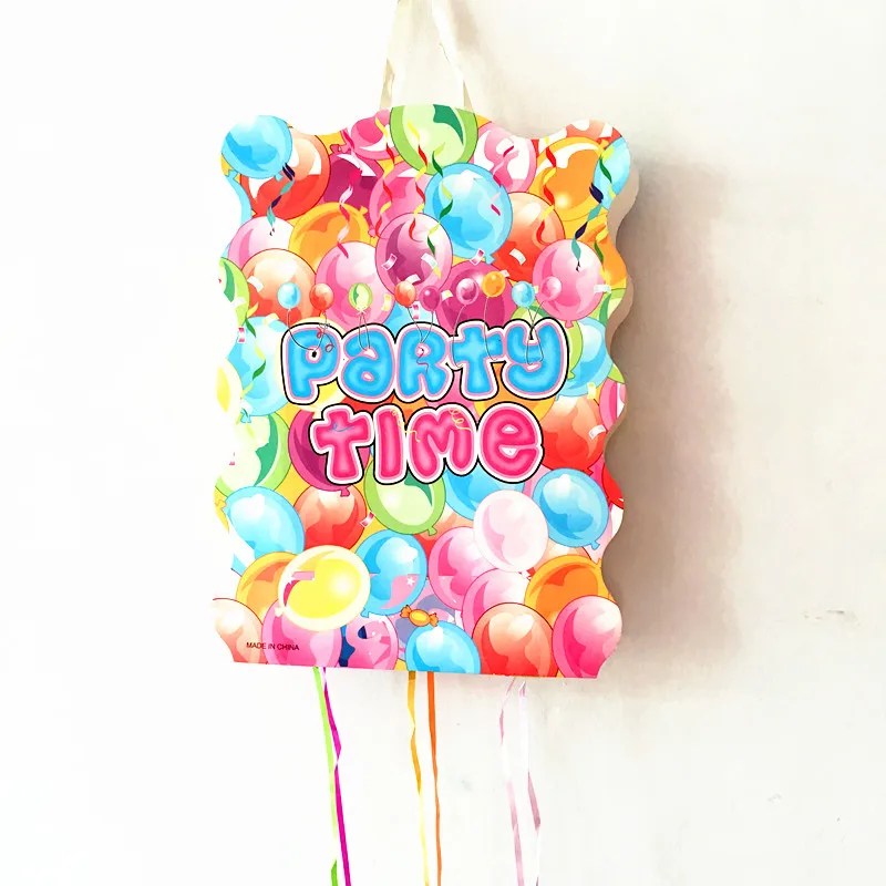 

1set/lot party time folding pinata kids birthday party game decoration Bingo funny birthday party supplies balloons pinata