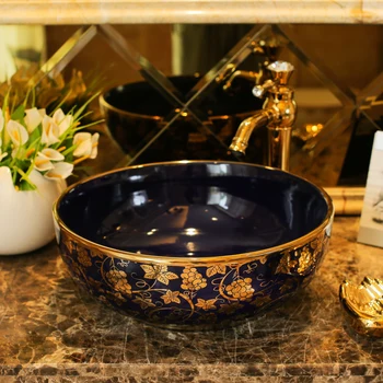

Ceramic counter top sink wash basin popular in europe art basin lavabo jingdezhen ceramic wash hand basin