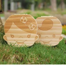 Tooth Box Organizer Wooden Souvenirs Baby Save Milk Teeth Wood Storage Box Great Gifts 3-6Years Creative Kids Boy Girl Image