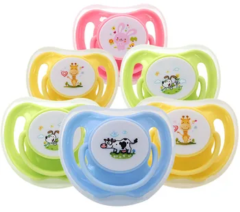 

10pcs/lot Food Grade Silicone Baby Pacifiers Animals Printing Soother Silicone Cute Baby Round and Flat Nipples Pacifiers