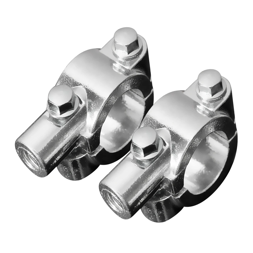 2x Mirror Mount Bracket Clamp For 7/8' (10mm) Handlebar Motorcycle Chrome miroir Espejo backets Motorbike Parts