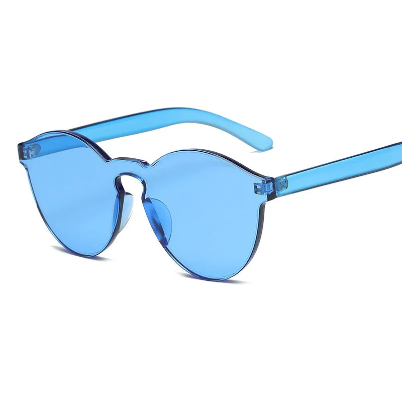 Солнцезащитные очки Для женщин Uv400 Пластик Винтаж солнцезащитные очки анти-отражающий круглый Для женщин солнцезащитные очки "кошачий глаз" солнцезащитные очки Gafas De Sol Mujer - Цвет линз: Blue