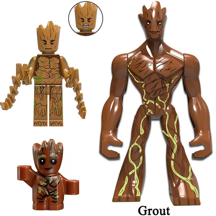

For legoing Marvel Super Heroes Groot Building Blocks Toy Figures Guardians of the Galaxy Batman Capation America model gift
