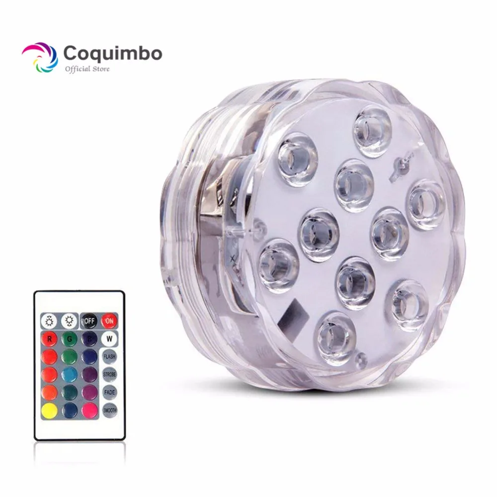 

Waterproof IP67 Submersible LED Light With Remote Control RGB Changing Color Underwater Night Lamp For Swimming Pool Party