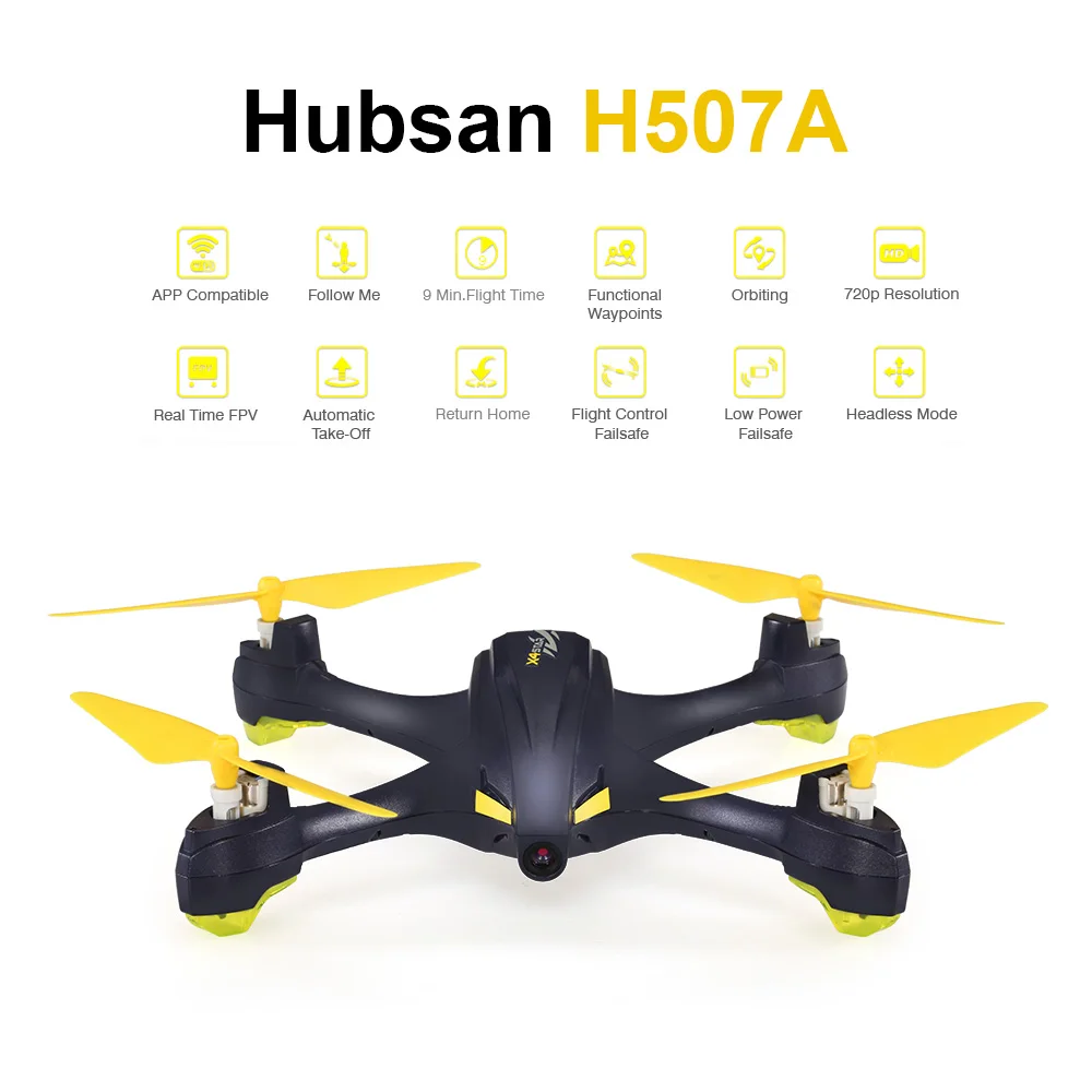 

Original Hubsan H507A X4 Star Pro 720P Camera Wifi FPV RC Quadcopter Follow Me Mode Way Point GPS One-Key Return Selfie Drone