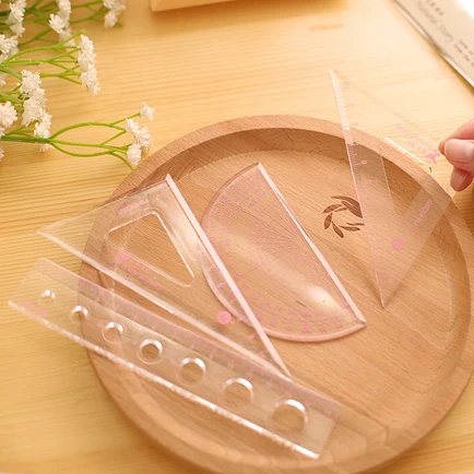 1 SET Random Color Plastic Ruler Set for Art Designer, CZ00005