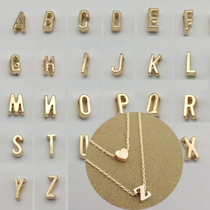 

Alloy Women Heart 26 Letters 2019 New Arrival Golden Personalized Adjustable Silver Girls Pendant Necklace 1PC Double laye