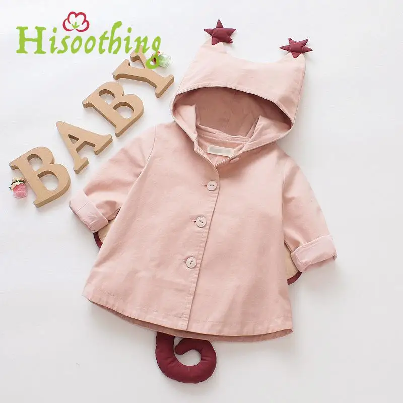 Baby Trench Coat Cotton Hooded Fashion Casual Pink Jacket The Autumn