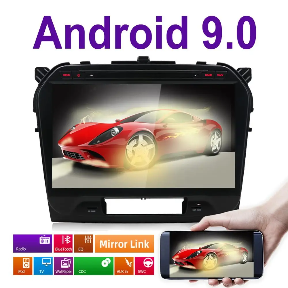 Perfect 10.1"Android 9.0 ! Car DVD PC Multimedia DVD Player GPS Navi Stereo Radio Fit SUZUKI GRAND VITARA 2015 2016 2017 2018 3G WIFI BT 0