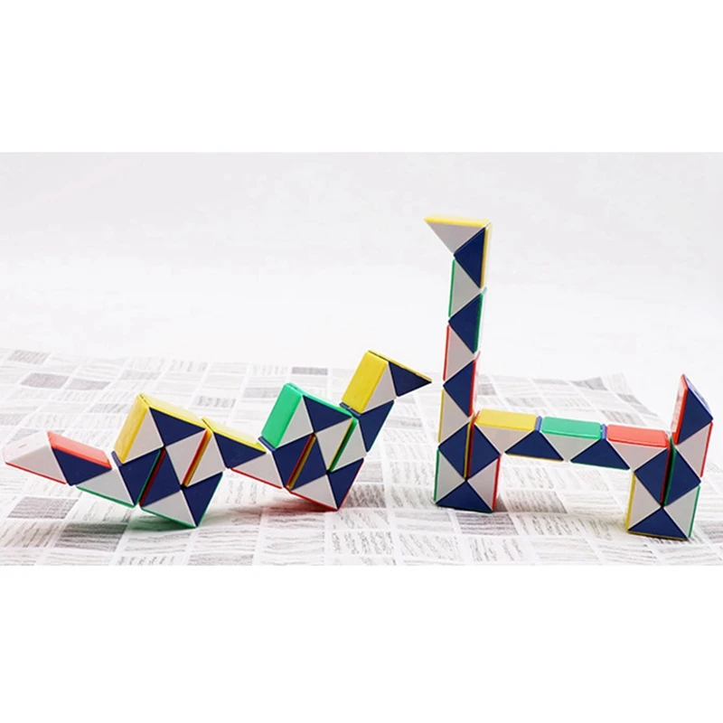 

Hot Colorful 3D Magic Ruler Cube 24 Segments cubo magico Snake Twist Cube Puzzle Kid Educational Toys for Children