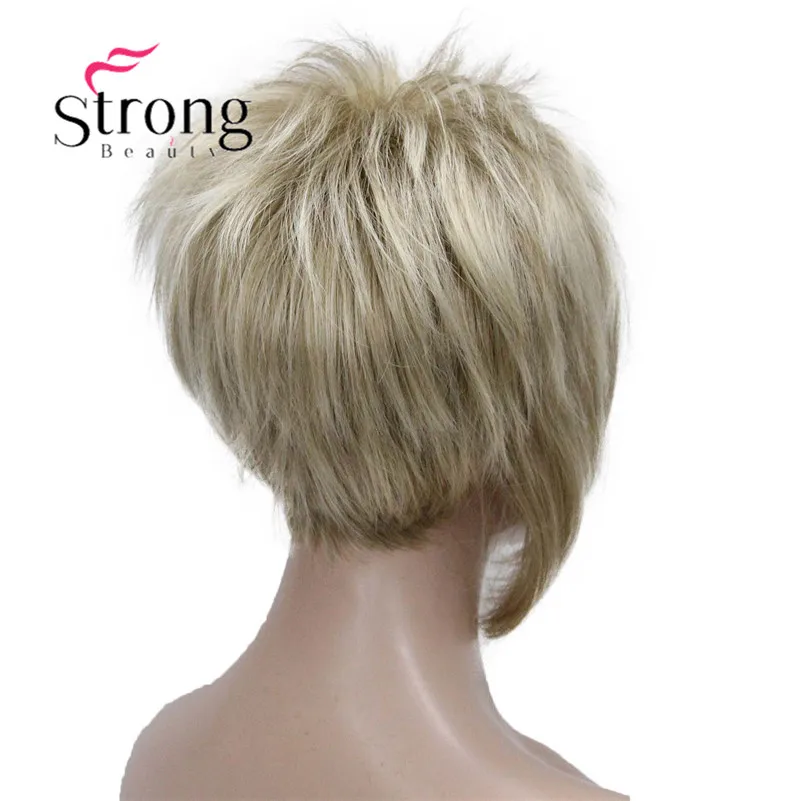 StrongBeauty светильник Auburn с высоким светильник s наклонные челки короткие прямые синтетические волосы парик для девушки
