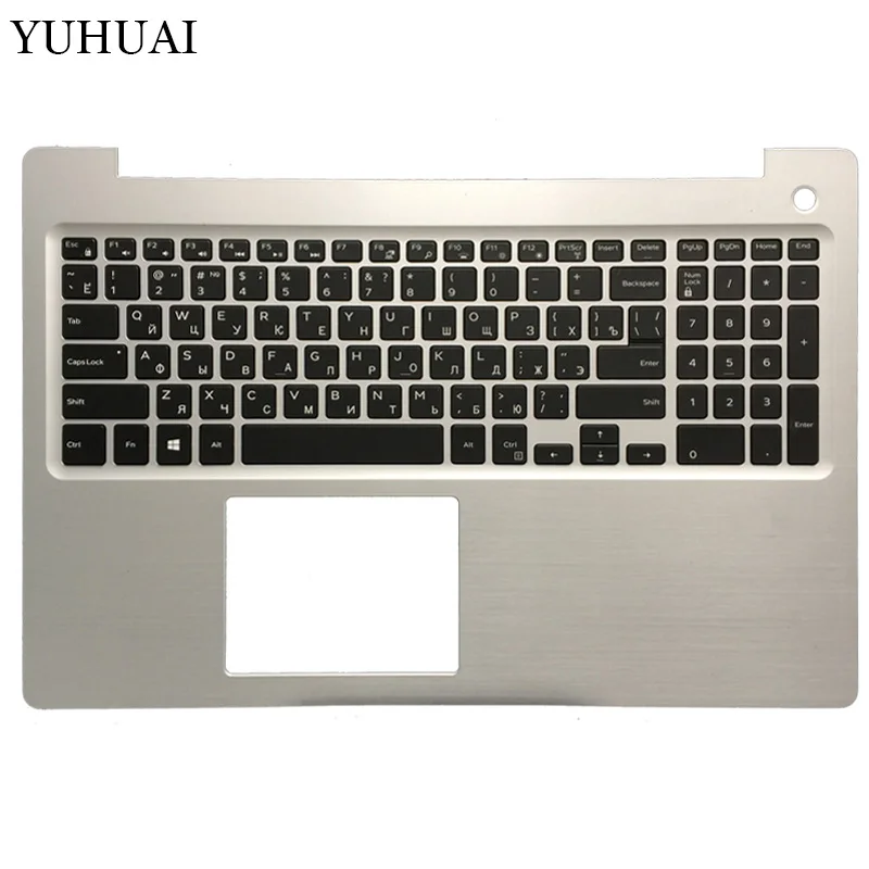 

NEW Russian laptop backlight keyboard Assembly for DELL INSPIRON 15-5000 5570 5575 Silver palmrest upper case