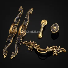 NEW 5Pair or 10PCS Brass Furniture Handle European Antique Style Drawer Wardrobe Cupboard Cabinet Kitchen Pulls Handles & Knobs