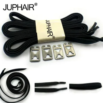 

JUP 1-50 Pair Lock Laces Elastic No Tie Shoelaces Black Adult Kids Sneakers Metal Buckle Shoelaces Sport Athletic Laces Strings