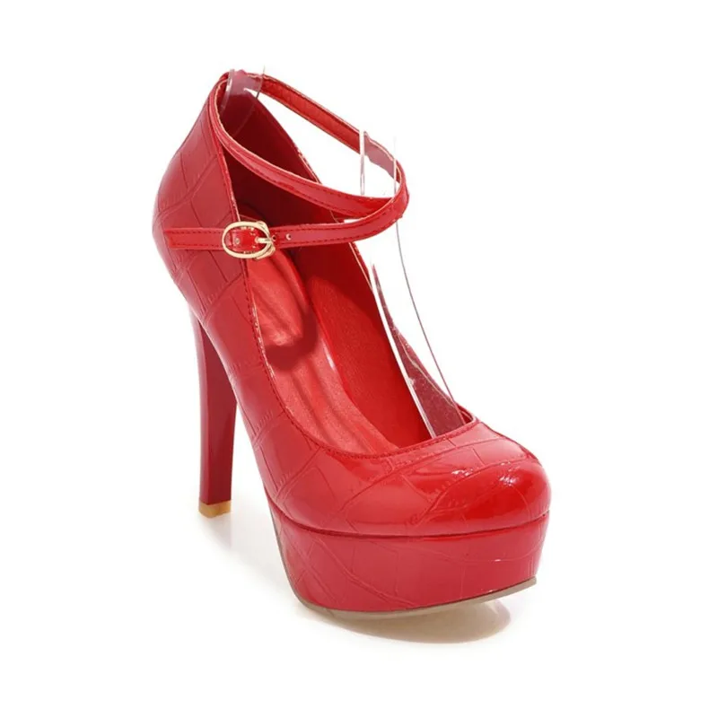 Pumps Heels black Stiletto red Strap Plattform Schuhe Ferse Hochzeit High Party Frauen Sexy Rot Für Ankle Neue Apricot aUv1U