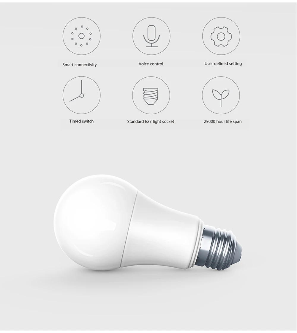 Aqara 9 W E27 2700 K-6500 K 806lum Smart белый Цвет Светодиодный лампочки работать с Комплект домашний и MIjia app