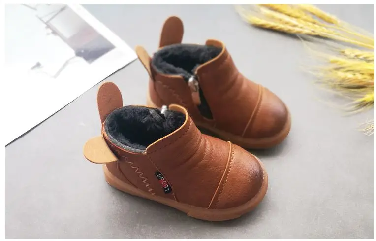 Дети Детская обувь зимняя плюшевые бархатные сапоги для мальчиков теплая хлопчатобумажная обувь толстая мягкая подошва Нескольские