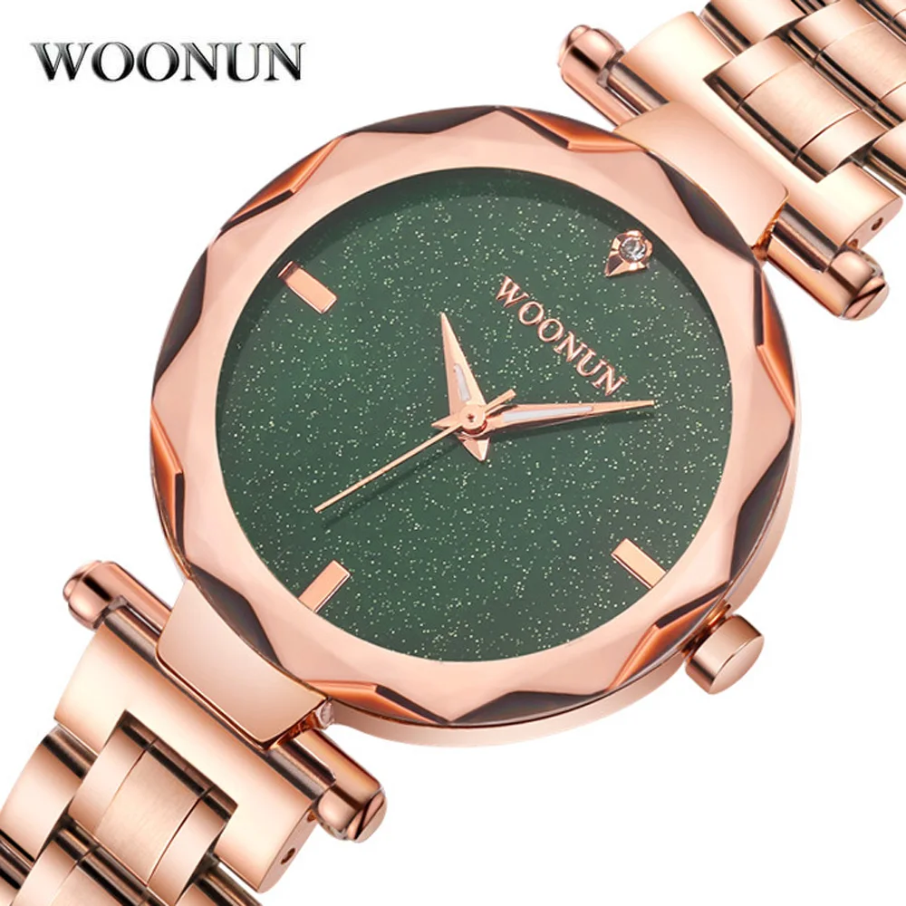 Buy 2017 Top Brand Luxury Women Quartz Watches Fashion Design Green Face Rose