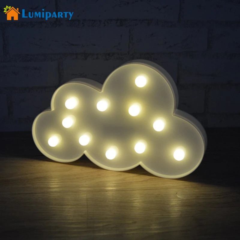Lumiparty Милая облачная лампа Marquee с 11 светодиодными лампами на батарейках белая