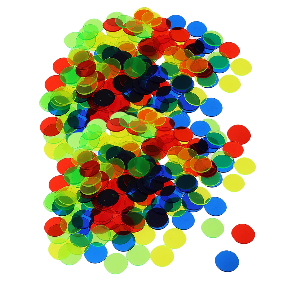200 Pcs Plastic Poker Chips Bingo Board Games Markers Tokens Kids Counting Toy Family Club Party Supplies Mixed Color