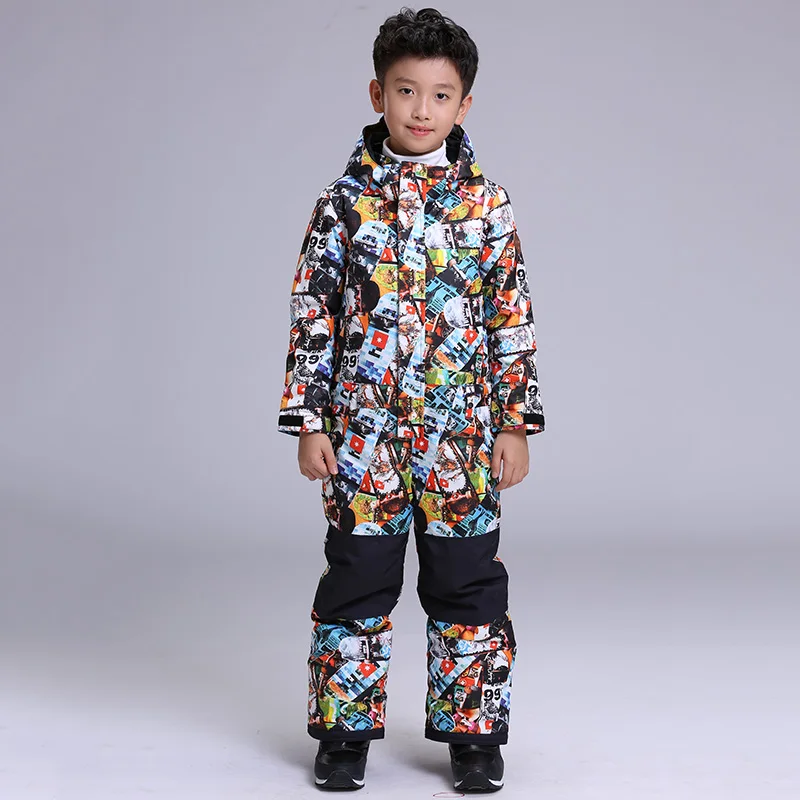 2018 Kids Boys One Piece Ski Suit Snowboard Super Warm Waterproof