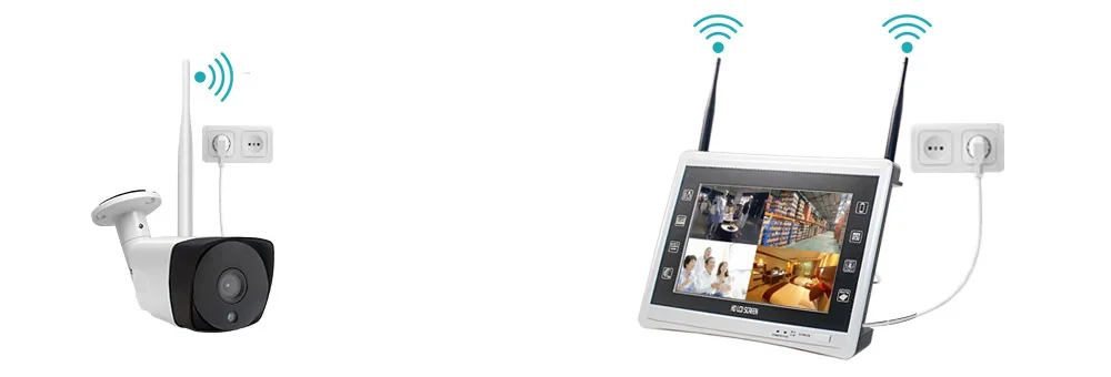 LCD NVR wifi camera security system connect