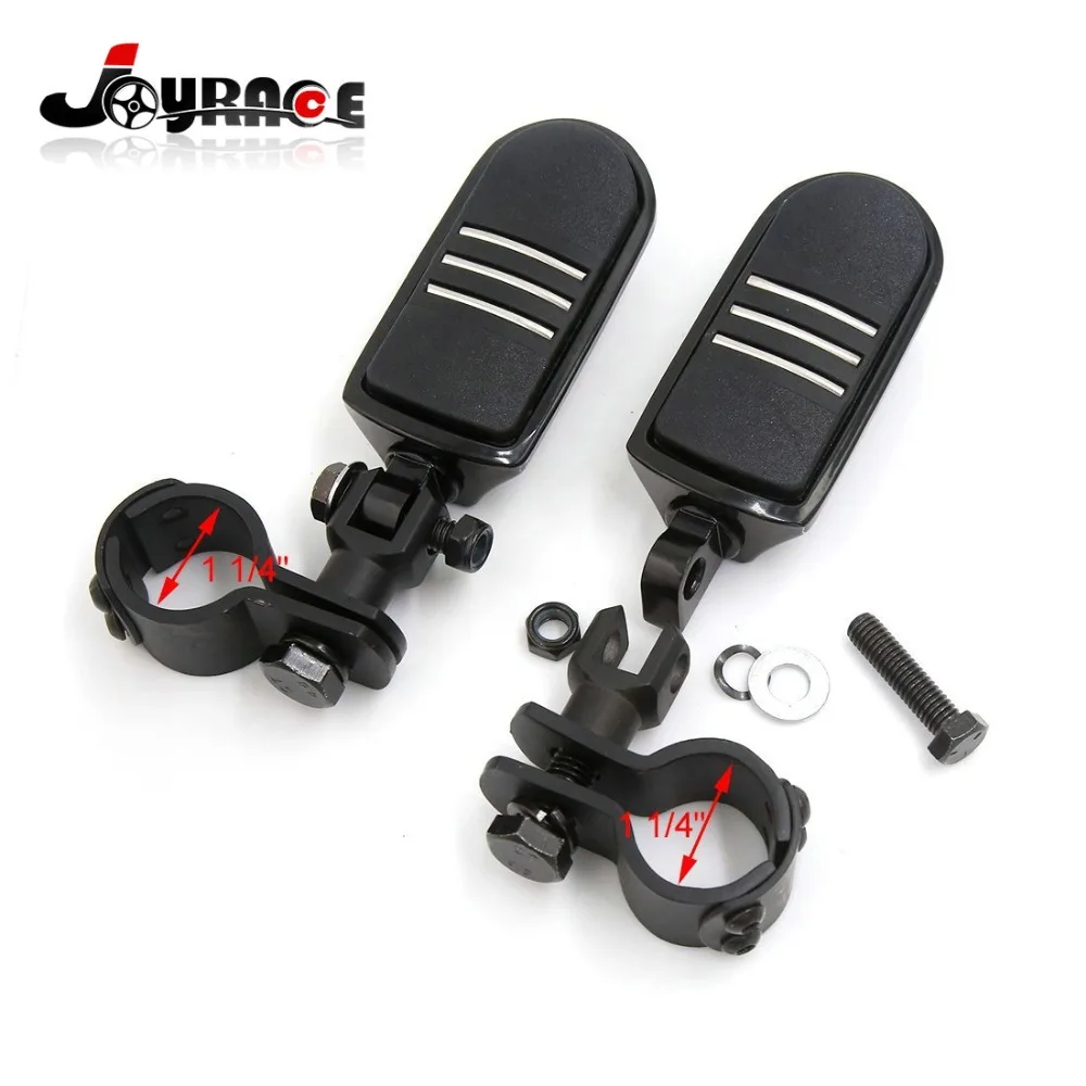 

1" & 1 1/4" Black And Chrome Offset Highway Streamliner Motorcycle Footpegs Kit For Harley