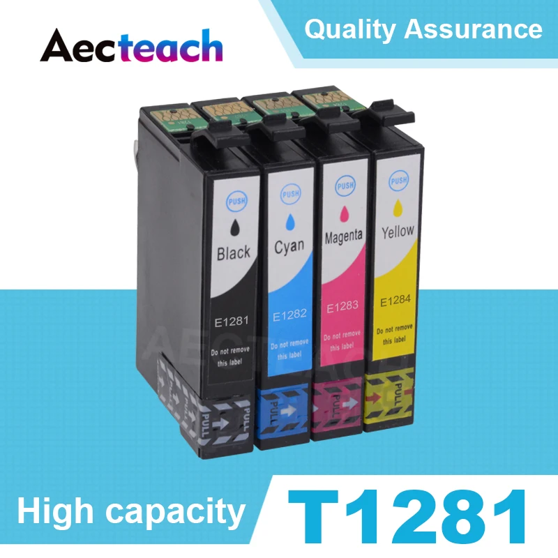Aecteach T1281 T1282 T1283 T1284 Refillable патрон чернил для принтера EPSON stylus S22 SX130 SX125 SX235W SX435W SX425W