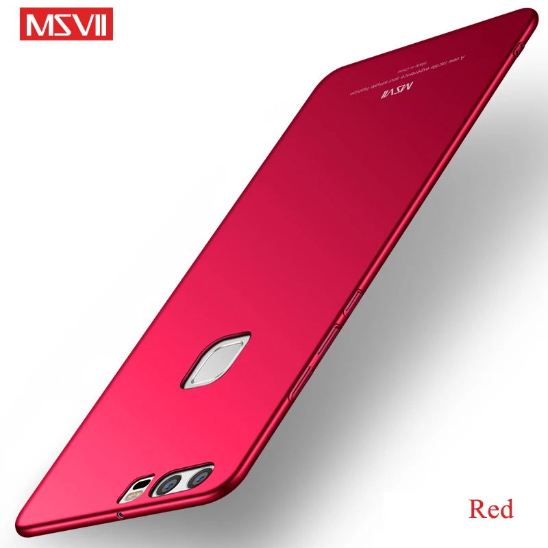 Red Для huawei P9 Lite чехол MSVII тонкий матовый чехол для huawei P9 Plus чехол P9 автомобильный держатель Чехол huawei P9 Plus Lite чехол s - Цвет: Red