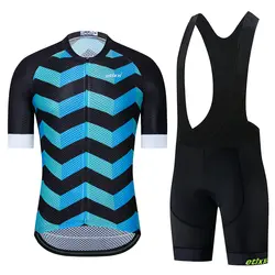 2019 для мужчин Велоспорт Джерси наборы короткий рукав одежда для велоспорта Одежда дышащий велосипедный гель коврик нагрудник шорты набор