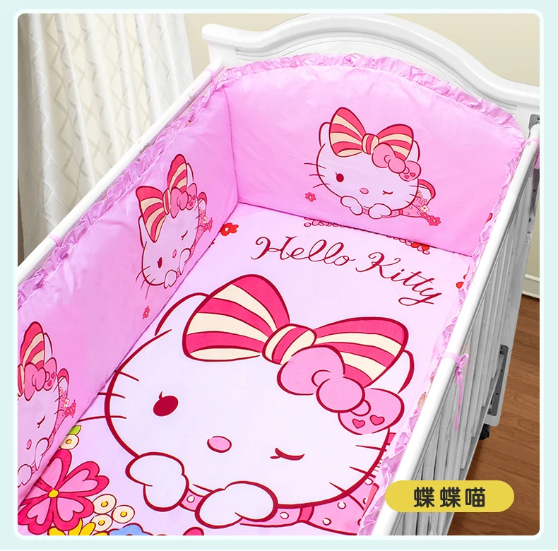 

Promotion! 5pcs Cartoon Baby Bedding Set Cotton Unisex Baby Cot Bedding Crib Set,include (4bumpers+sheet)