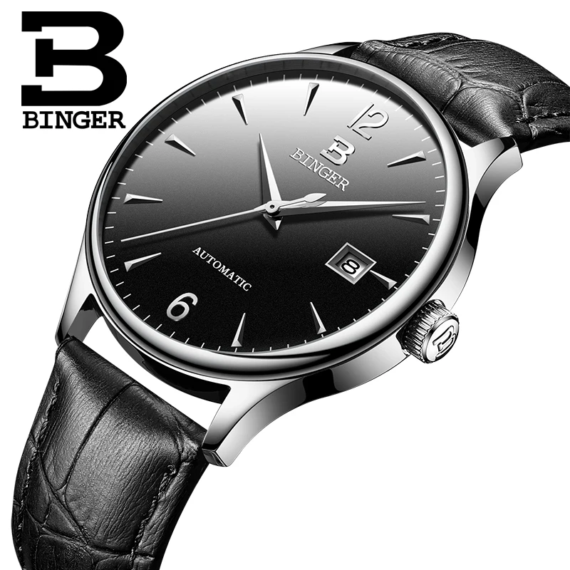 Швейцарские автоматические механические мужские часы Бингер люксовый бренд часы мужские сапфировые часы водонепроницаемые relogio masculino B-5082M-5
