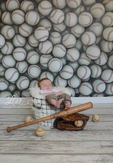 Baseball Sports Vinyl Photography Background - Custom Children Photo Backdrop for Studio - S-1389 image 5