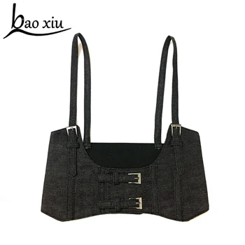 

New Slimming shackles denim Casual Straps Harness Body Bondage Slimming bra belt Wide Waist Suspenders Belts