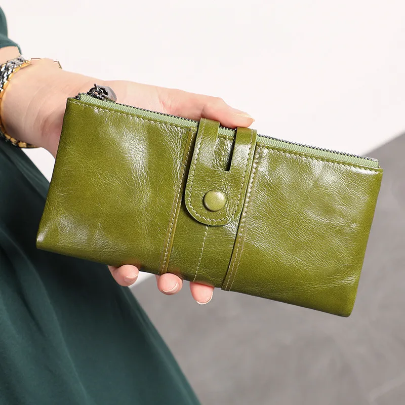 

ICEV Brand Vintage Genuine Leather Women Wallet Long Coin Purse Cowhide Multiple Cards Holder Clutch Bag Fashion Standard Wallet