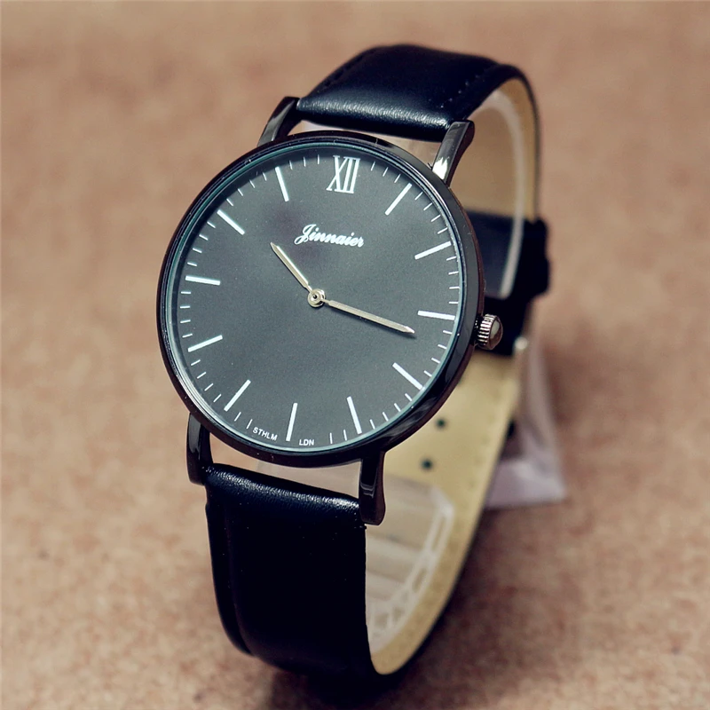 Hot selling man retro fashion slim black case wristwatches font b women b font promotion dress Hot selling man retro fashion slim black case wristwatches font b women b font promotion dress