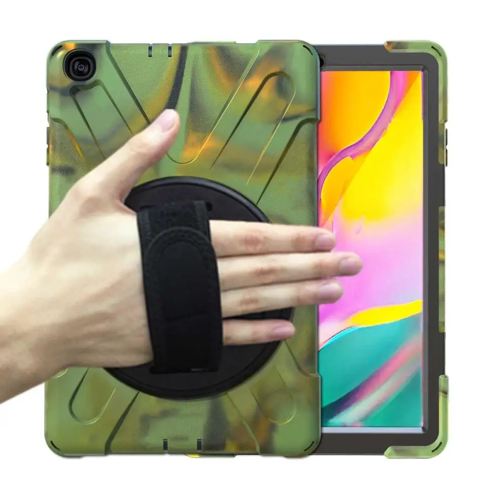 Чехол для samsung Galaxy tab A 10,1 SM-T510 SM-T515 ремешок на плечо защитный детский прочный защитный чехол - Цвет: Camouflage