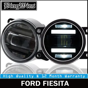 

BEINGWINS 2009-2018 For FORD FIESTA foglights+LED DRL+turnsignal lights Car Styling LED Daytime Running Lights LED fog lamps