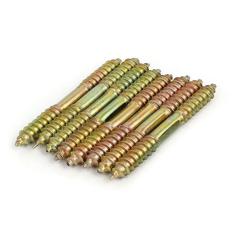 

M8 x 70mm Double head Wood to Wood Furniture Fixing Dowel Screw 10Pcs