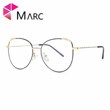 Новинка, женские оптические черные очки для чтения, классические Простые Стеклянные золотистые очки с цветком, прозрачная оправа, 12-18016