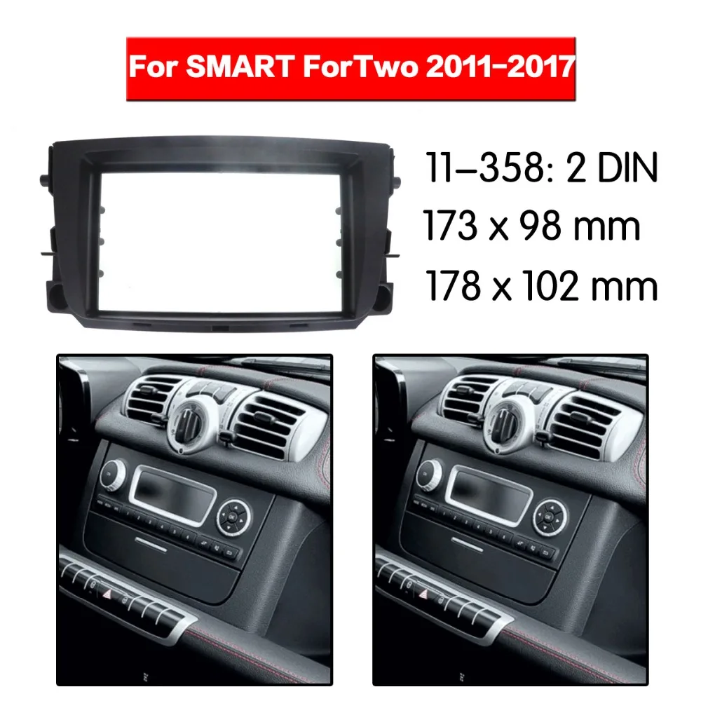 

Doble Din Radio Fascia for SMART For Two Stereo Audio Panel Mount Installation Dash Kit Adjusting Frame Adapter 11-358