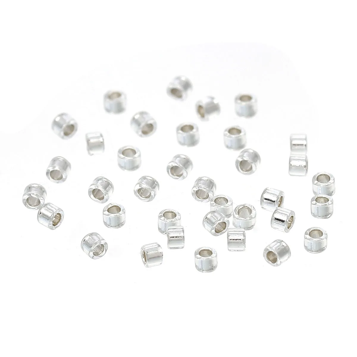 

DoreenBeads 11/0 Japanese Glass Seed Beads Round silver color center About 1.7mm(1/8")x 1.3mm,Hole: Approx 0.6mm,5 Grams