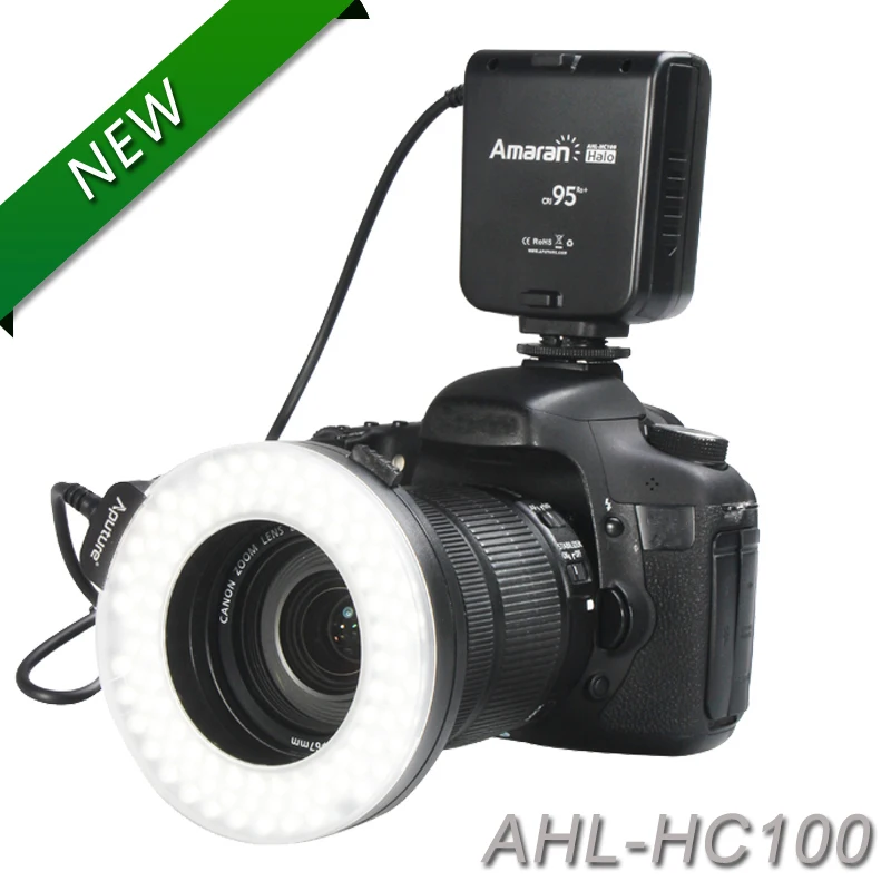 Светодиодный кольцевой светильник Aputure HC100 CRI 95 + Amaran Halo для макросъемки Canon EOS 7D 6D 50D