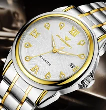 FNGEEN top luxury brand steel calendar men automatic mechanical watch men business waterproof luminous relogio masculino top luxury men watch casual business simple waterproof gold stainless steel wrist watch men calendar automatic mechanical watch